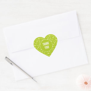 Thank You Daisy Flower Spring Party Favour Heart Sticker