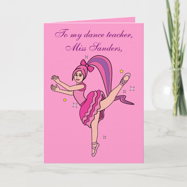 Thank You Dance Teacher Card: Customisable Card (Front)