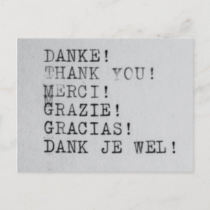 Thank you, Danke, Grazie, Gracias Postcard