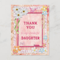 Thank you daughter, flowers craft card