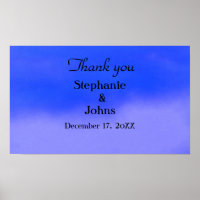 Thank You Deep Blue Cloud Abstract Art Wedding