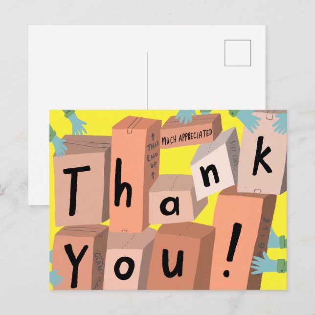 Thank You Deliveries Delivery Order Boxes Moving Postcard (Front/Back)