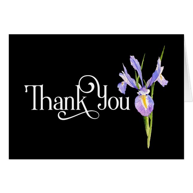 Thank You Design with Beautiful Purple Iris (Front Horizontal)