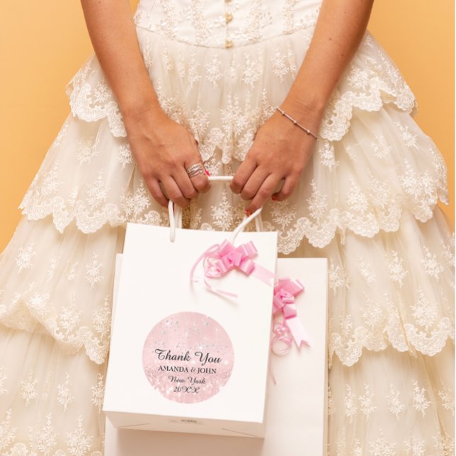 Thank You Diamond  Name Wedding Bridal Sweet16th Classic Round Sticker (Thank You Diamond Name Wedding Bridal Sweet16th Classic Round Sticker)