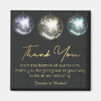 thank you disco balls black golden wedding