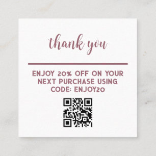 Thank you Discount QR Card