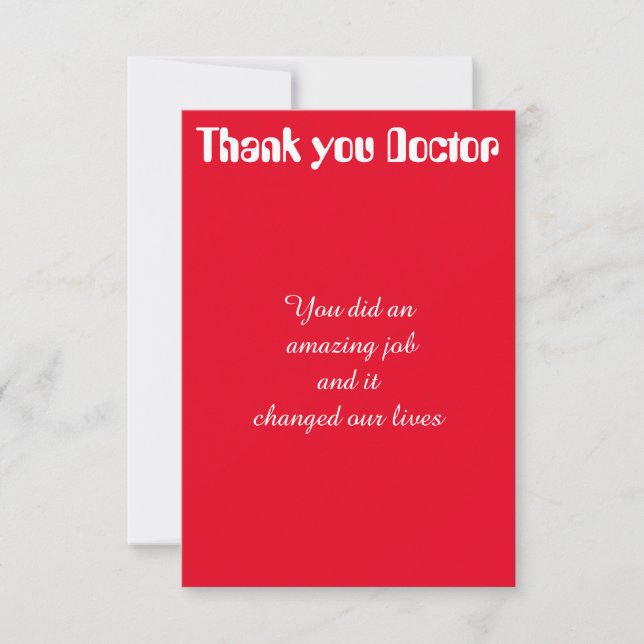 Thank you doctor card (Front)