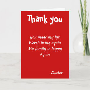 Thank you doctor card