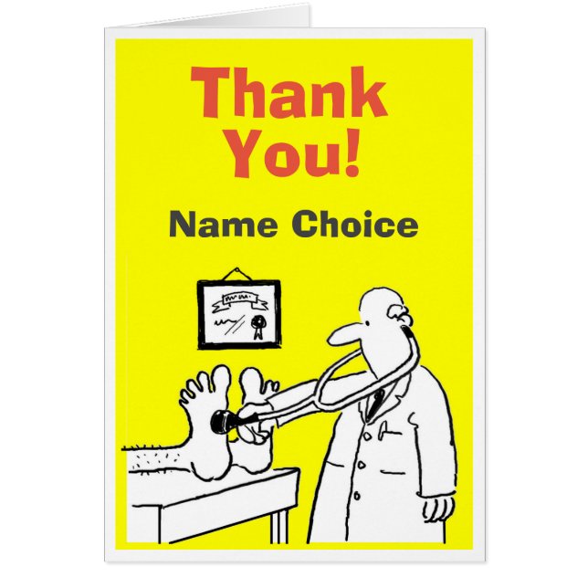 Thank You Doctor Card to Personalize Inside (Front)