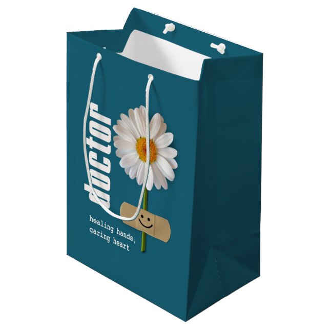 Thank You, Doctor. Doctor Appreciation Custom  Medium Gift Bag (Front Angled)