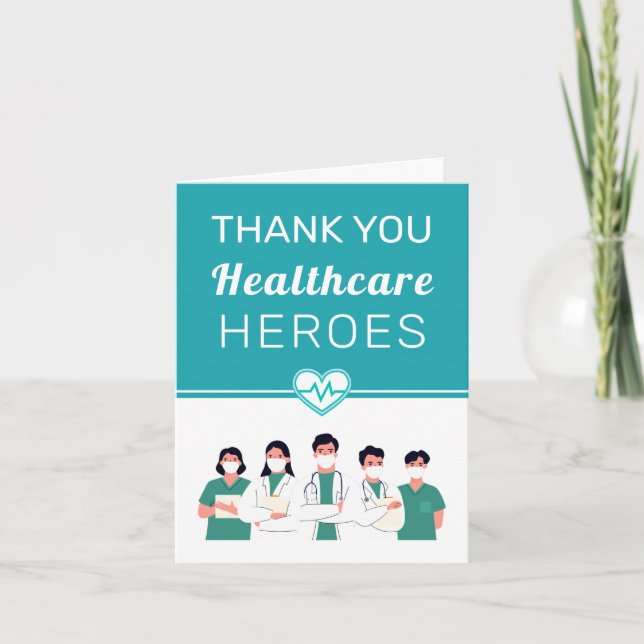 Thank You Doctor Nurse Healthcare Workers Card (Front)