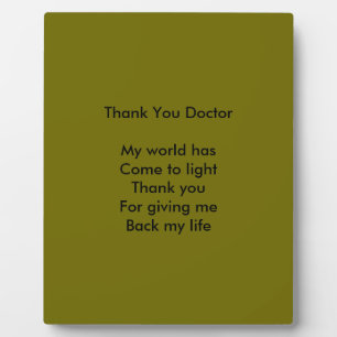 Thank you doctor plaque