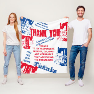 THANK YOU DOCTORS,NURSES AND FIRST RESPONDERS FLEECE BLANKET