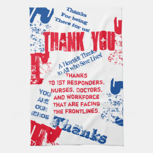 THANK YOU DOCTORS,NURSES AND FIRST RESPONDERS TEA TOWEL