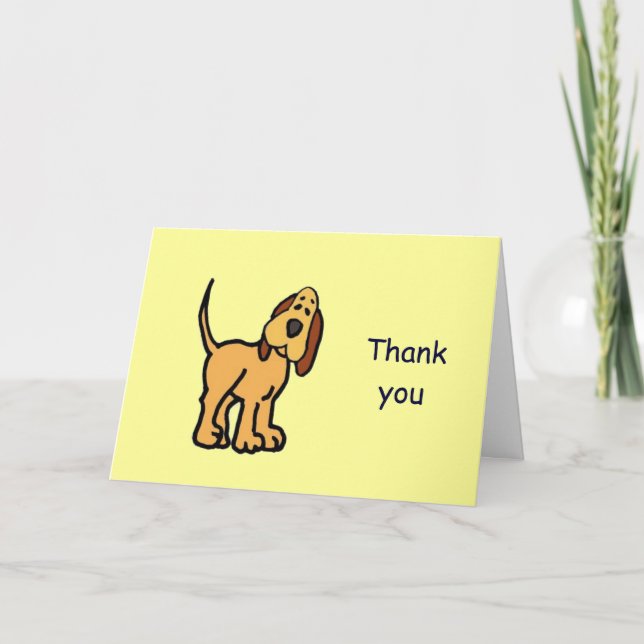 Thank you dog cartoon card (Front)