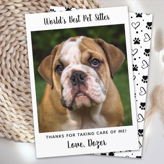 Thank You Dog Sitter Simple Cute Custom Pet Photo Card (Creator Uploaded)