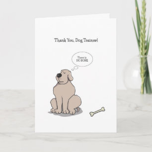 Thank You Dog Trainer Cards, Funny Dog Cartoon Card