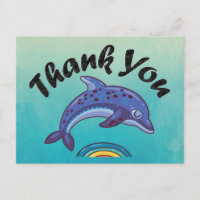 Thank You Dolphin Jumping Over Colourful Water