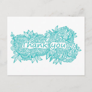 Thank you doodle postcard