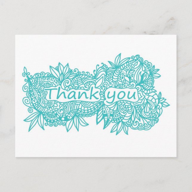 Thank you doodle postcard (Front)