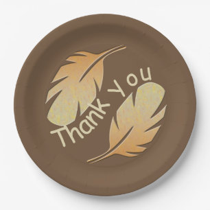 Thank You Double Feather Circular Appreciation Paper Plate