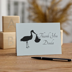 Thank You Doula Modern Stork Baby Delivery Card