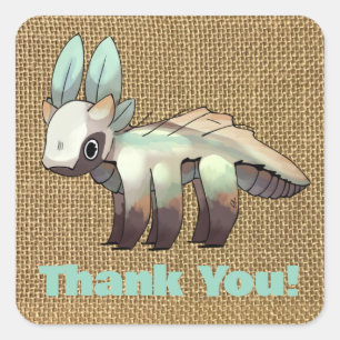 Thank You Dragon Square Sticker