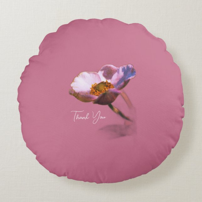 Thank You Dream Flowers – Elegant Fantasy Nature  Round Cushion (Front)