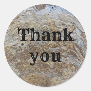 Thank You Driftwood Wave Pattern Appreciation Classic Round Sticker