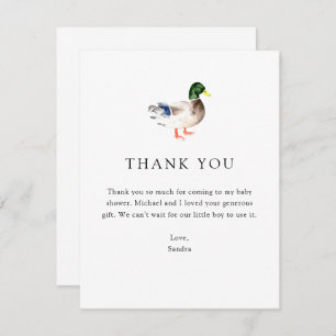Thank you Duck Baby Shower Elegant Simple Minimal