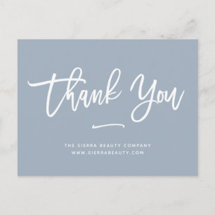 Thank You   Dusty Blue Retail Small Business Postcard