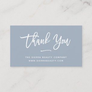 Thank You Dusty Blue Small Business Business Card