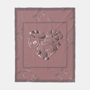 "Thank you" Dusty Rose Fleece Blanket