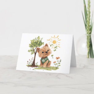 Thank You Earth Day Yorkie Dog Gardening Card