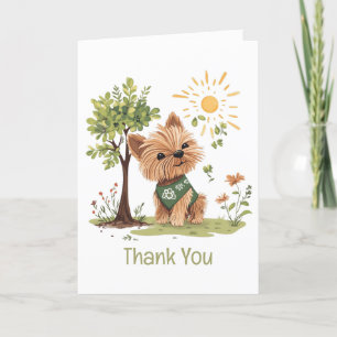 Thank You Earth Day Yorkie Dog Gardening Card