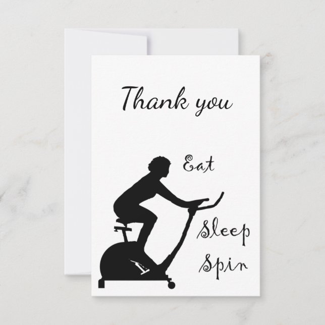 Thank You Eat Sleep Spin Class Biking Cycling (Front)