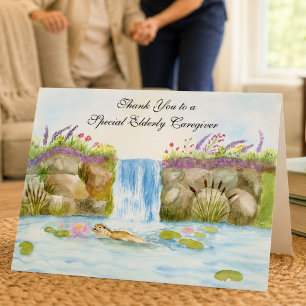 Thank You Elderly Caregiver Otter Woodland  Card