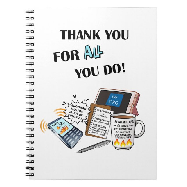 "Thank you Elders" Deserve Double Honor  Notebook (Front)