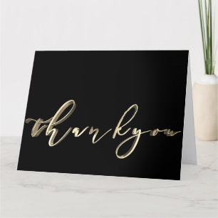 Thank You Elegant Black Gold Handwriting Script