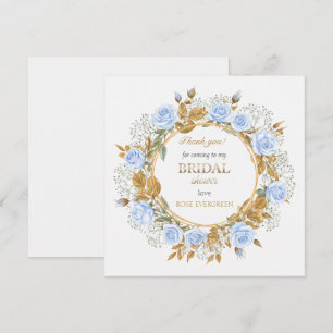 Thank you Elegant Dusty Blue Roses Baby’s Breathe Card
