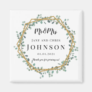 Thank You Elegant Greenery Magnets for Wedding