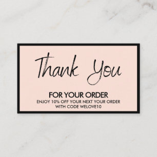 Thank you Elegant Modern Trendy Instagram Discount Business Card