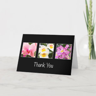 Thank You Elegant Orchids And Pansy Card