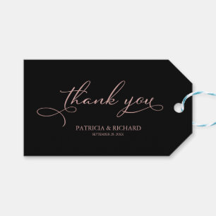 Thank You - Elegant Rose Gold Wedding Favour Tags