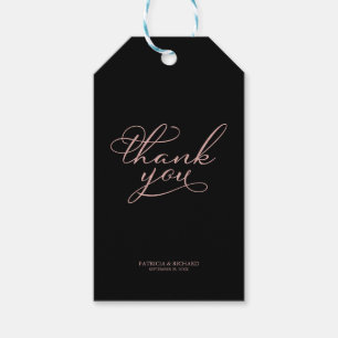 Thank You - Elegant Rose Gold Wedding Favour Tags