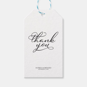 Thank You - Elegant Script Wedding Favour Tags