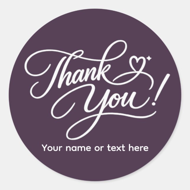 Thank You elegant sticker (Front)