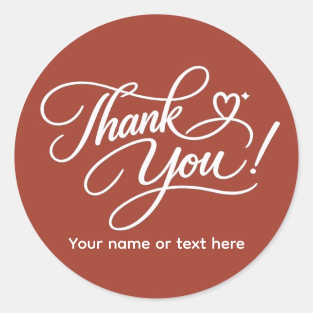 Thank You elegant sticker (Front)
