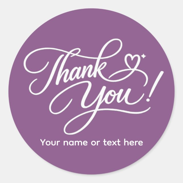 Thank You elegant sticker (Front)