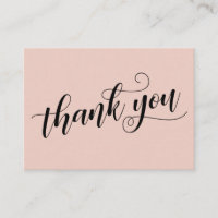 Thank You Elegant Typography Blush Wedding Favour